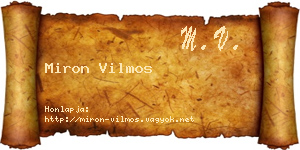 Miron Vilmos névjegykártya